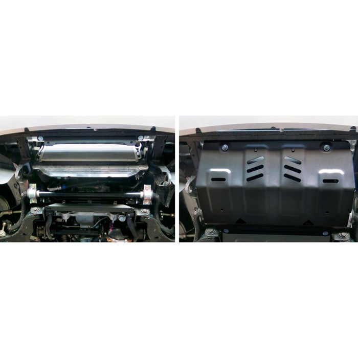 Защита радиатора АвтоБРОНЯ для Mitsubishi Pajero Sport (V - 3.0; 2.4d) 2016-н.в., крепеж в комплекте, сталь, 2 мм, 111.04046.1