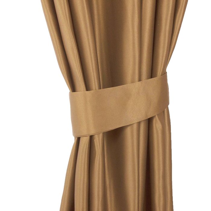 Штора портьерная "Этель" ширина 200, высота 250, цвет коричневый, атлас