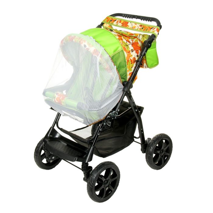 Коляска-трансформер «Гном», пластиковые колёса, оттенки зелёного, рисунок МИКС