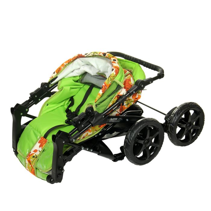 Коляска-трансформер «Гном», пластиковые колёса, оттенки зелёного, рисунок МИКС