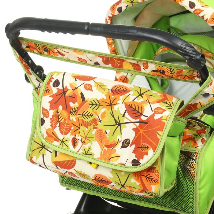 Коляска-трансформер «Гном», пластиковые колёса, оттенки зелёного, рисунок МИКС