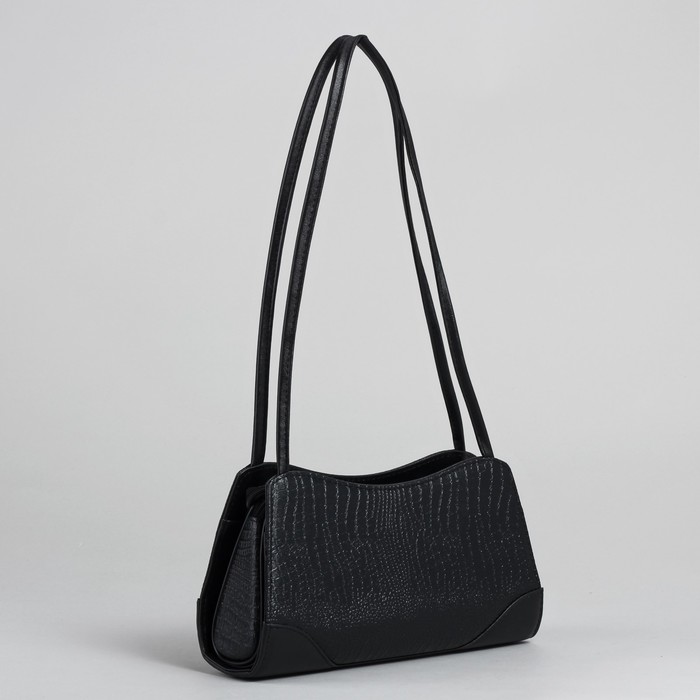 Сумка женская на молнии, 1 отдел с перегородкой, наружный карман, цвет чёрный