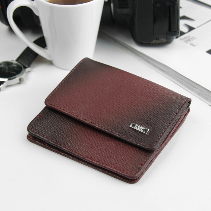 Кошелёк женский, 2 отдела, для карт, для мелочи, цвет бордовый