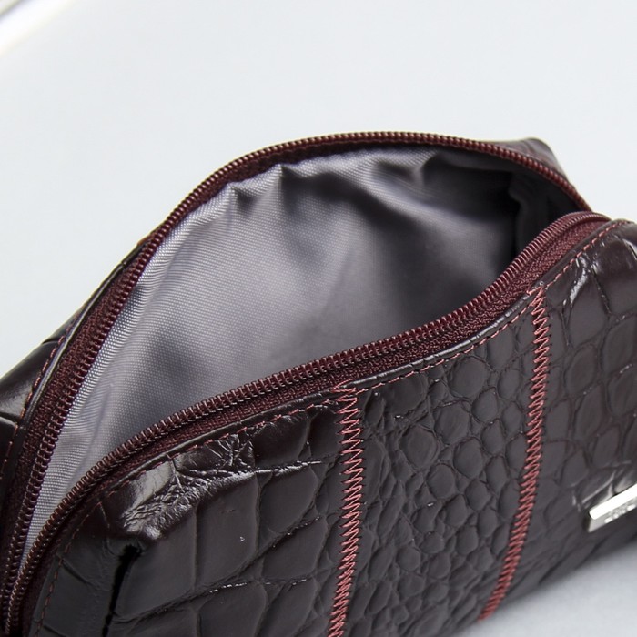 Косметичка дорожная на молнии, 1 отдел, цвет бордовый