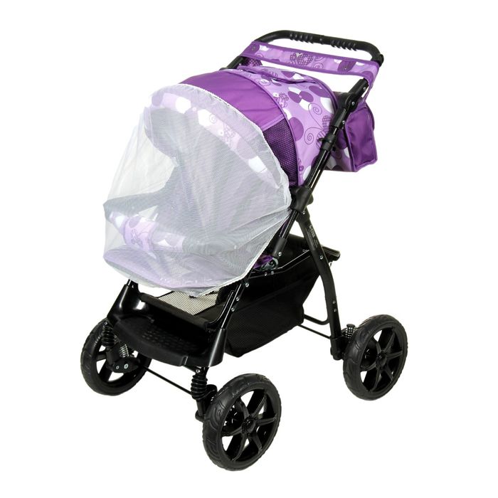 Коляска-трансформер «Гном», пластиковые колёса, оттенки фиолетового, рисунок МИКС
