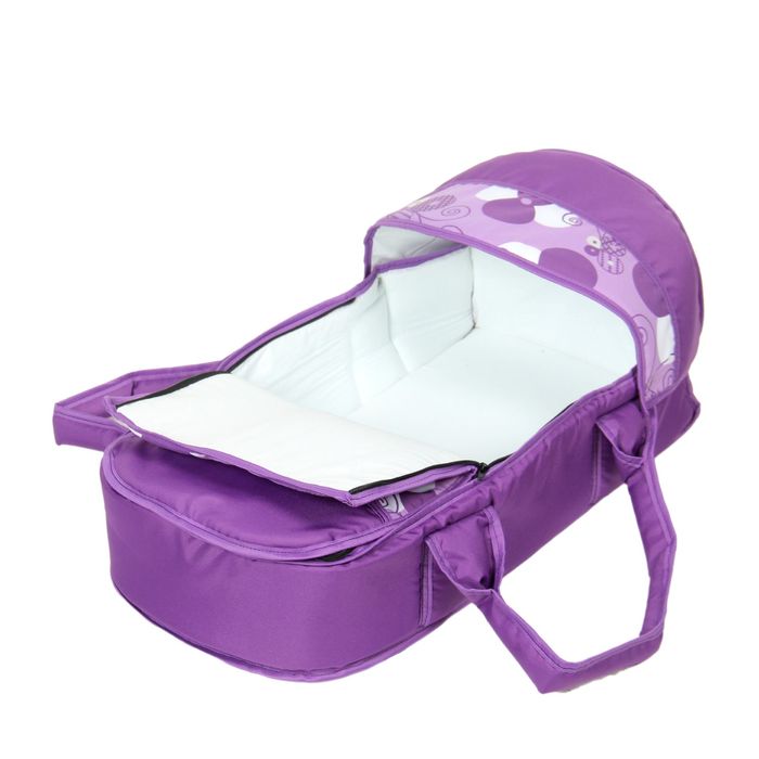 Коляска-трансформер «Гном», пластиковые колёса, оттенки фиолетового, рисунок МИКС