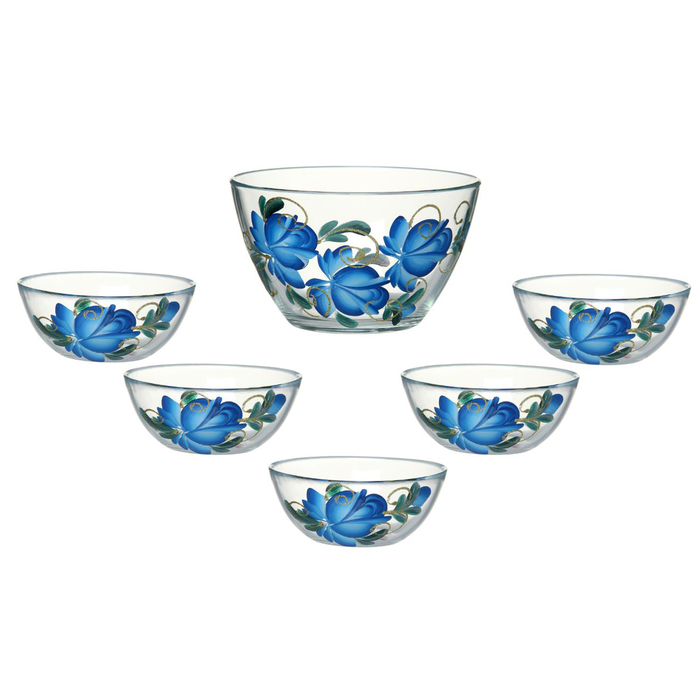 Набор салатников "Гладкий", 7 предметов: 1 шт 1,5 л, 6 шт 250 мл, рисунок МИКС