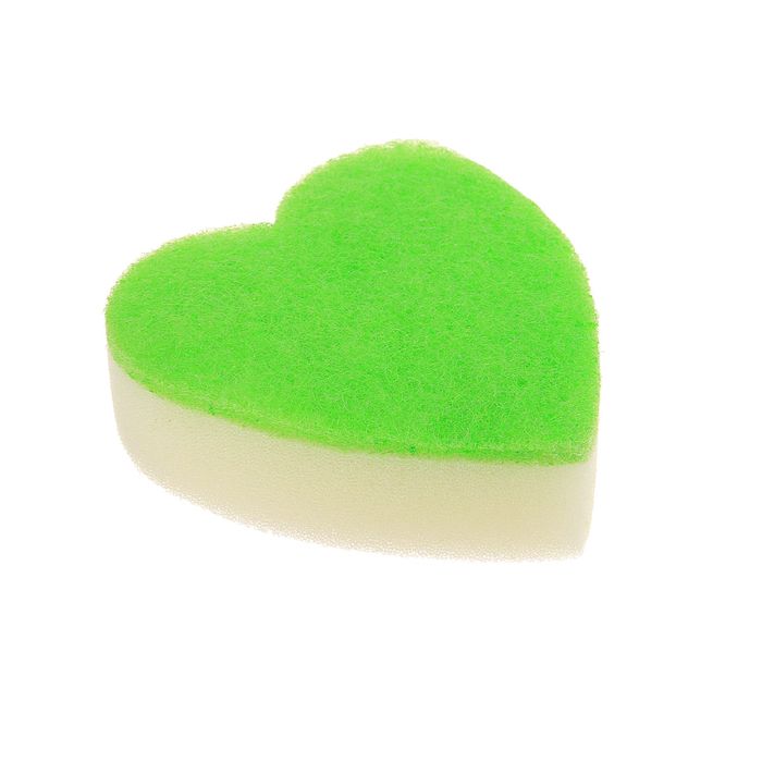 Губка для мытья посуды со скрабером "Сердце"