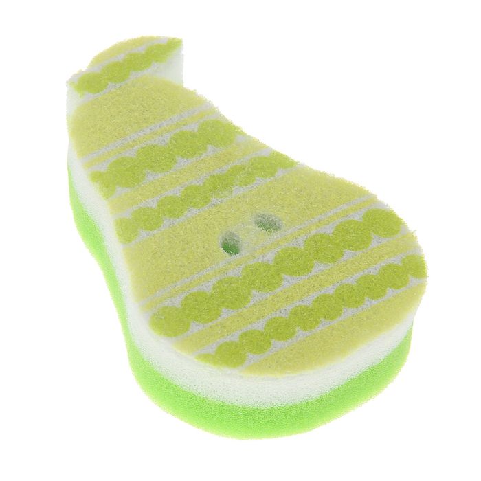 Губка для мытья посуды со скрабером "Груша"