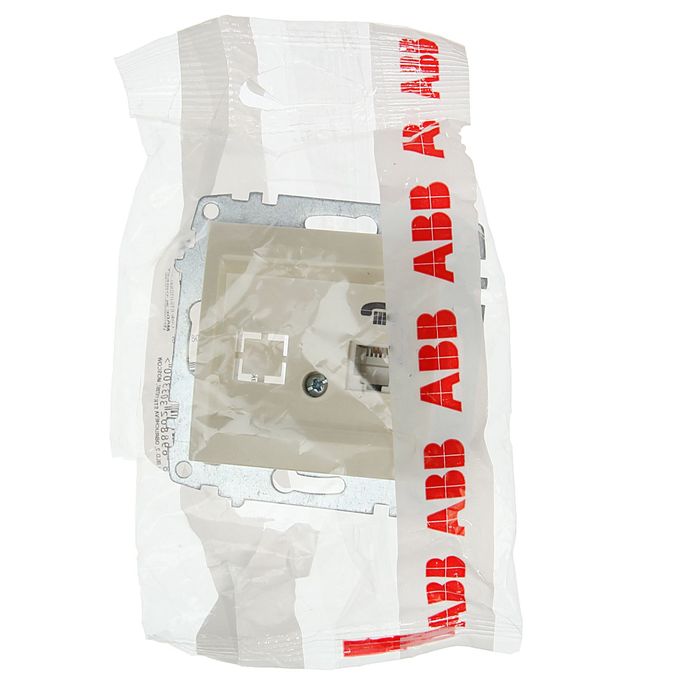 Розетка ABB Cosmo, TF (RJ 11 + гнездо), кремовая, 619-010300-221