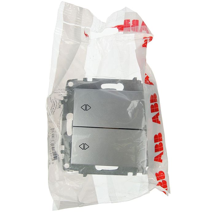 Переключатель ABB Cosmo, двухклавишный, сх.6, алюминий, 619-011000-211