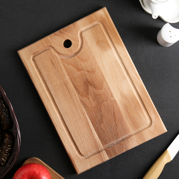 Доска разделочная, с канавкой малая