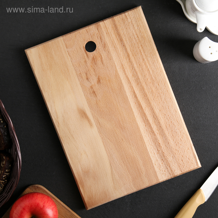 

Доскa рaзделочнaя с кровостоком Премиум, 30×20×2 см, бук