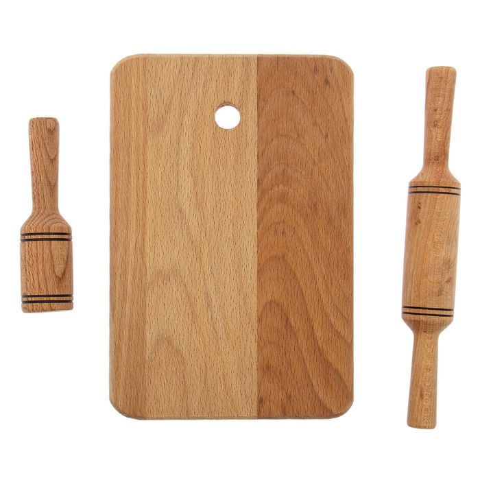 Набор кулинарный "Детский" 3 предмета: доска, скалка, толкушка