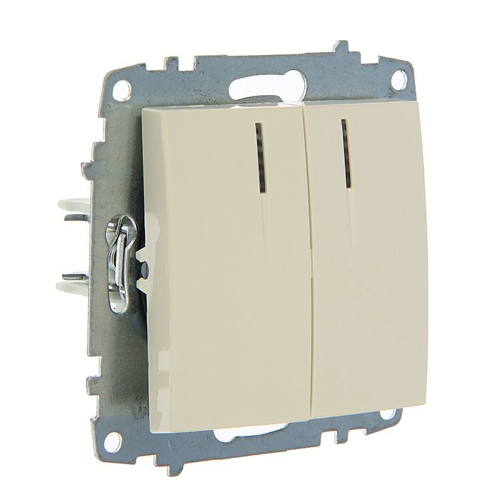 Выключатель ABB Cosmo, двухклавишный, с подсветкой, кремовый, 619-010300-203
