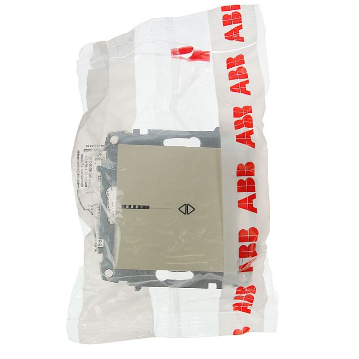 Переключатель ABB Cosmo, одноклавишный, с подсветкой, сх.6, кремовый, 619-010300-210