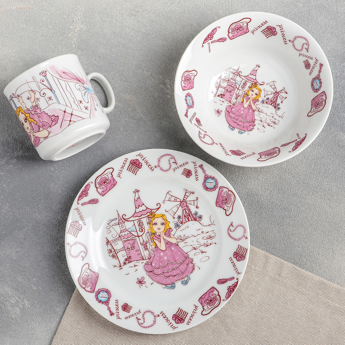 Набор посуды "Принцеска". 3 предмета
