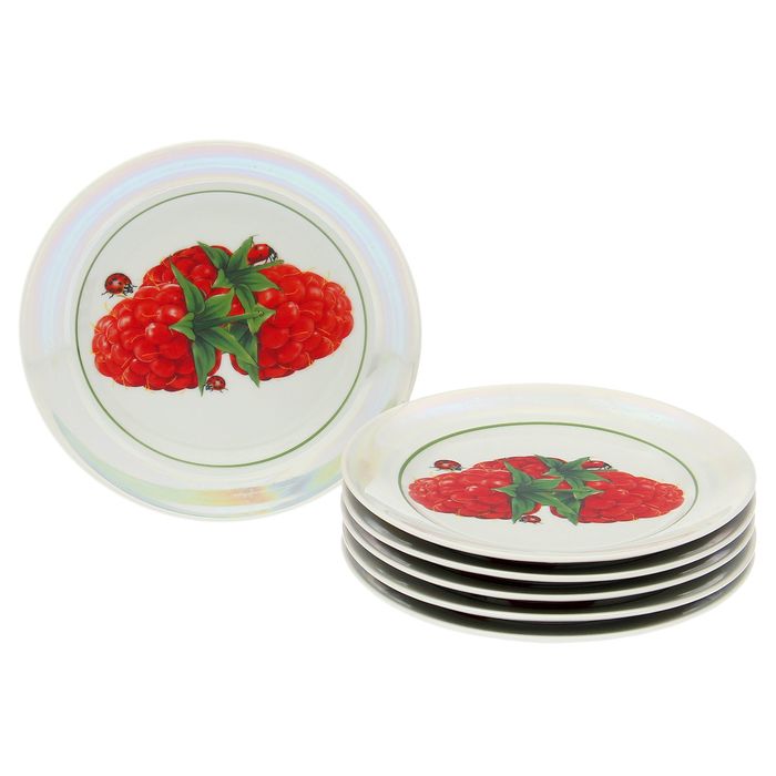 Набор тарелок мелких 17 см "Малинка", 6 шт