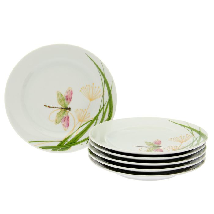 Набор тарелок мелких 17 см "Стрекоза", 6 шт