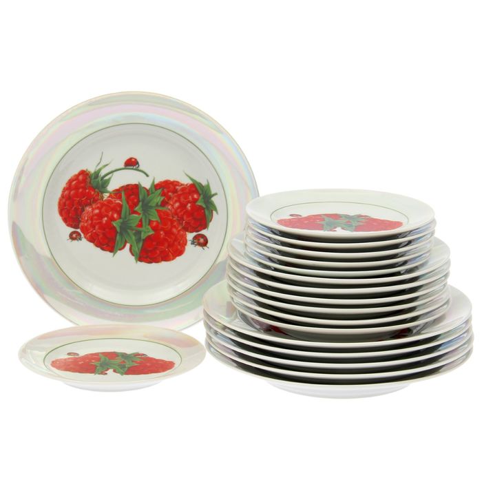 Набор тарелок "Малинка", 18 предметов