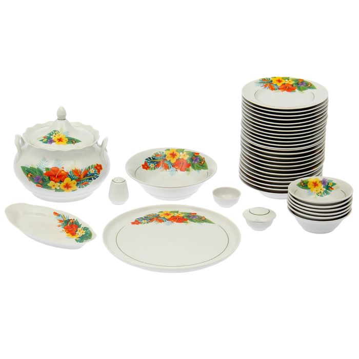 Сервиз столовый "Райский остров", 37 предметов, 2 вида тарелок