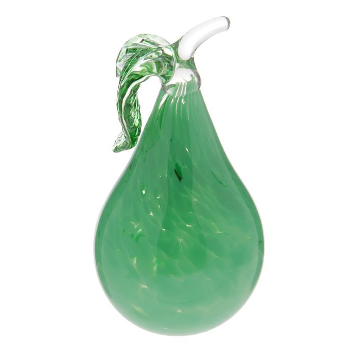 Сувенир стекло в стеклокрошку "Груша зелёная" 10х10х14 см