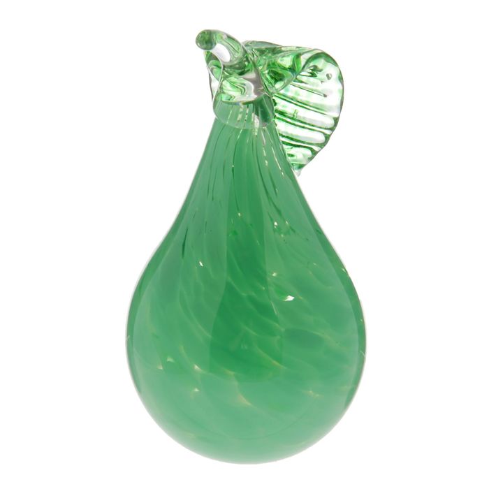 Сувенир стекло в стеклокрошку "Груша зелёная" 10х10х14 см