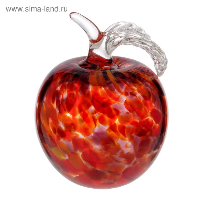 Сувенир стекло в стеклокрошку Яблоко красно-марг. h 90 мм сувенир яблоко h 110 мм в стеклокрошку кр з л