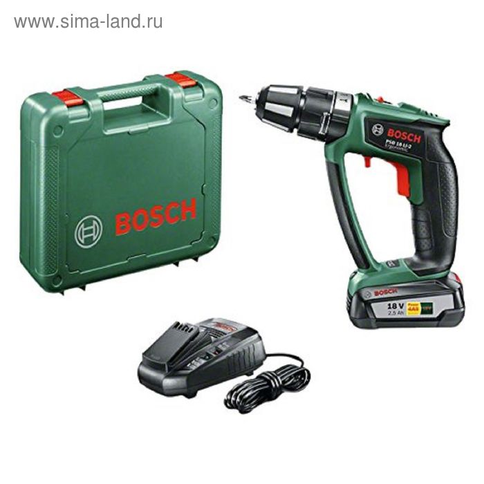 Аккумуляторная дрель-шуруповерт Bosch PSB 18 LI-2 Ergonomic 1318100₽