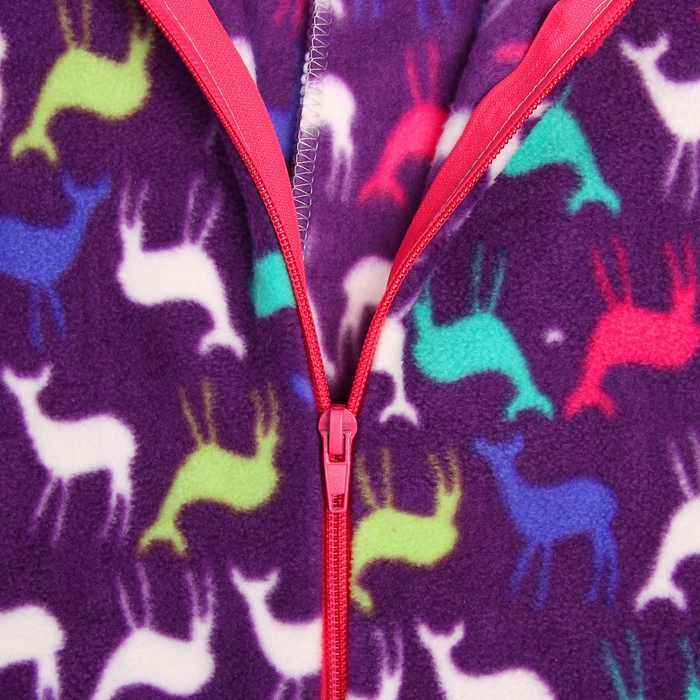 Комбинезон для девочки, рост 74 см, цвет фиолетовый, принт олени 621712-6_М