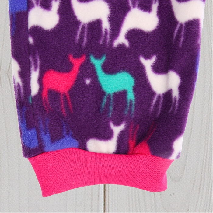 Комбинезон для девочки, рост 74 см, цвет фиолетовый, принт олени 621712-6_М