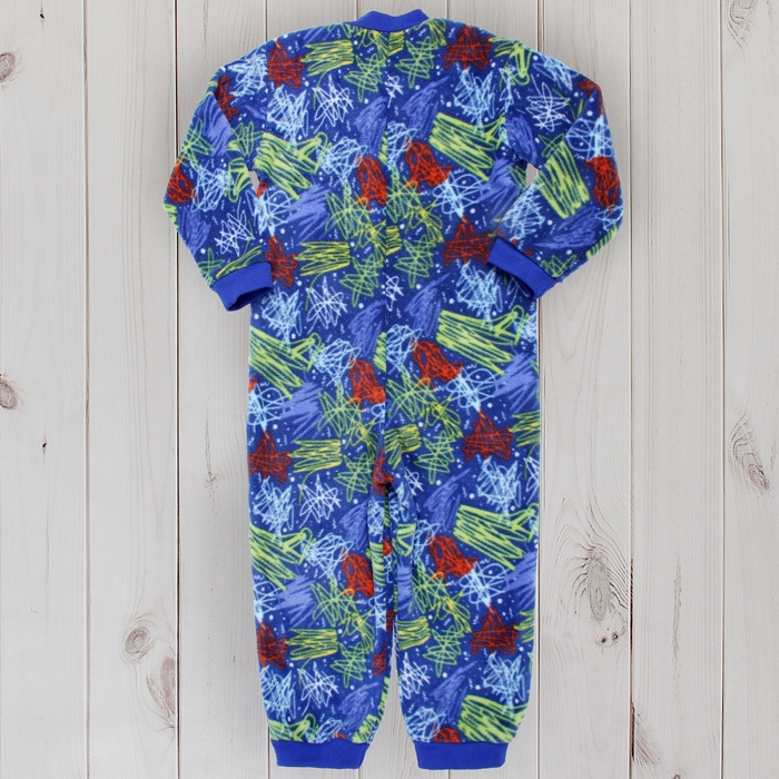 Комбинезон для девочки, рост 74 см, цвет голубой, принт кляксы 621712-8_М