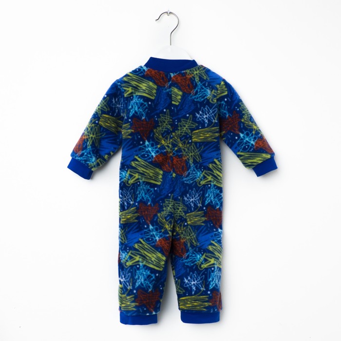 Комбинезон для девочки, рост 80 см, цвет голубой, принт кляксы 621722-8_М