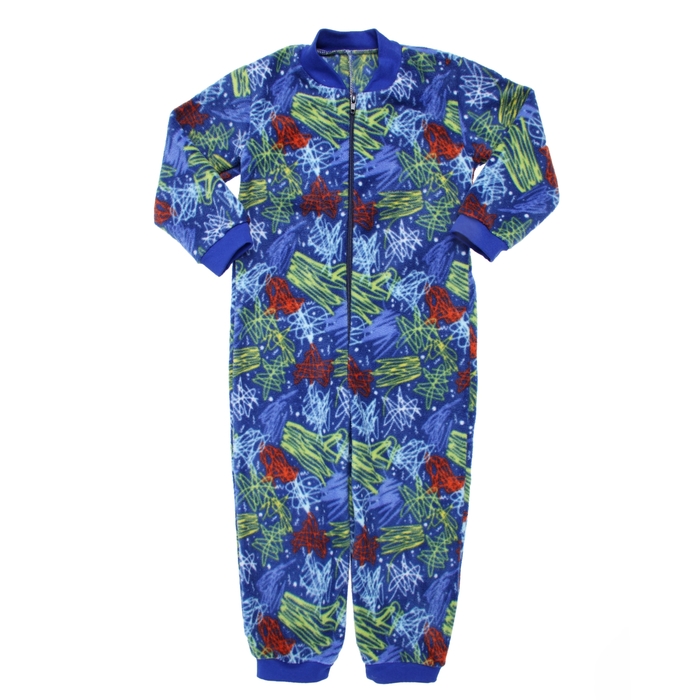 Комбинезон для девочки, рост 110 см, цвет голубой, принт кляксы 621772-8