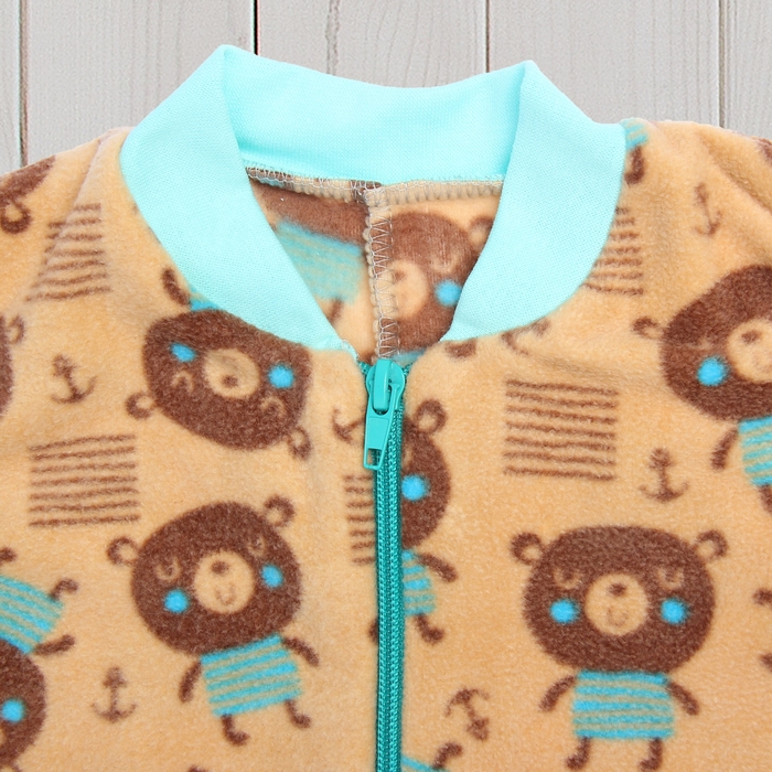 Комбинезон для мальчика, рост 80 см, цвет бежевый, принт медведь 621721-5_М