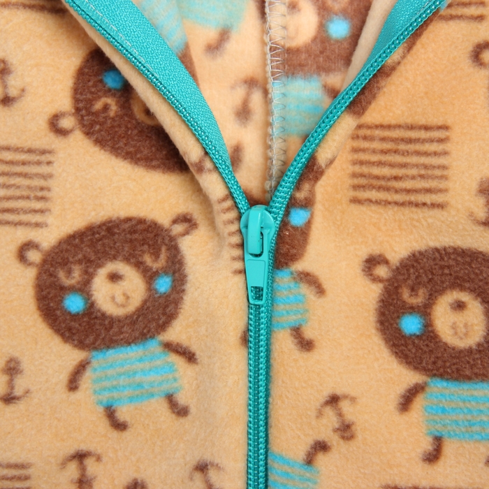 Комбинезон для мальчика рост 110 см, цвет бежевый, принт медведь 621771-5