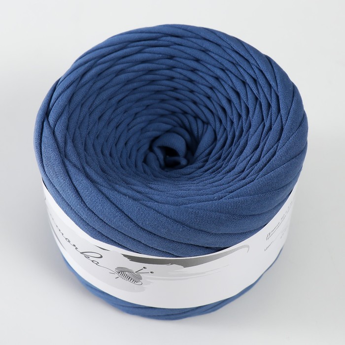 

Пряжа трикотажная широкая 50м/160±20гр, ширина нити 7-9 мм (310 индиго)