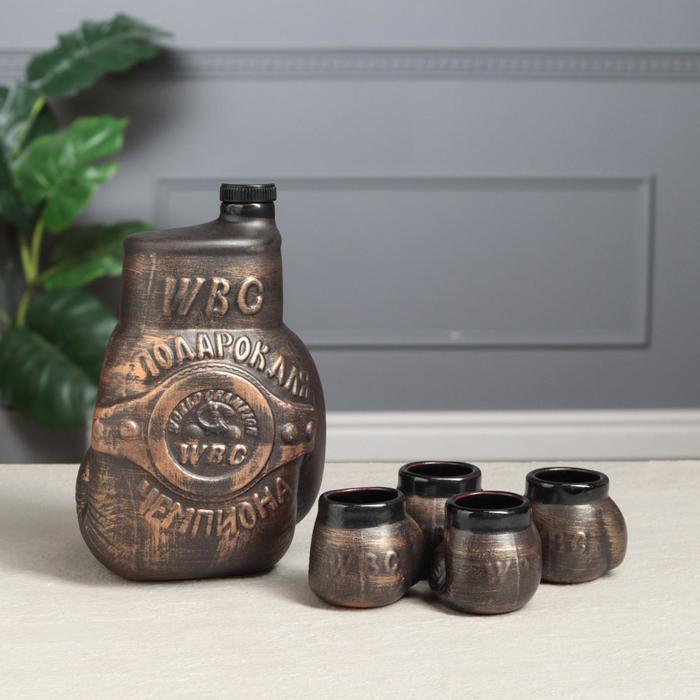 Набор винный "Перчатка" 5 предметов, бронза, 0,7 л/ 0,05 л