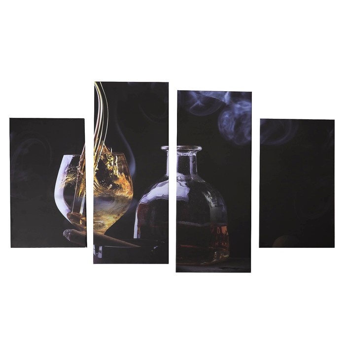 Модульная картина на подрамнике "Коньяк", 2 шт. — 28×50 см, 2 шт. — 28×70 см, 85×125 см