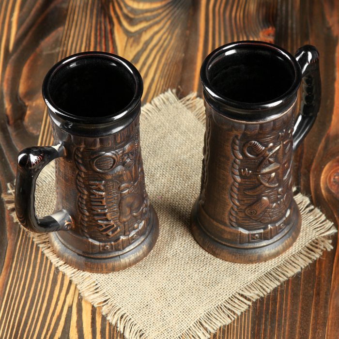 Набор "Флинт"+ пепельница, бокалы, бронза, 0,5 л