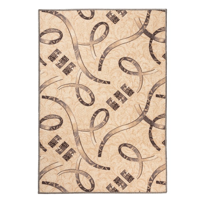 Ковер Медео, размер 100х150 см, цвет бежевый, велюр 195г/м