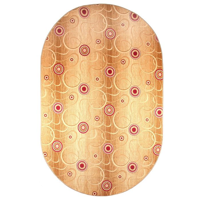 Ковер овальный Сфера, размер 200х300 см, цвет бежевый, розовый, велюр 195 г/м