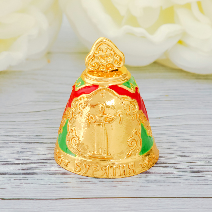 Колокольчик «Бурятия» (под золото, цветная эмаль)