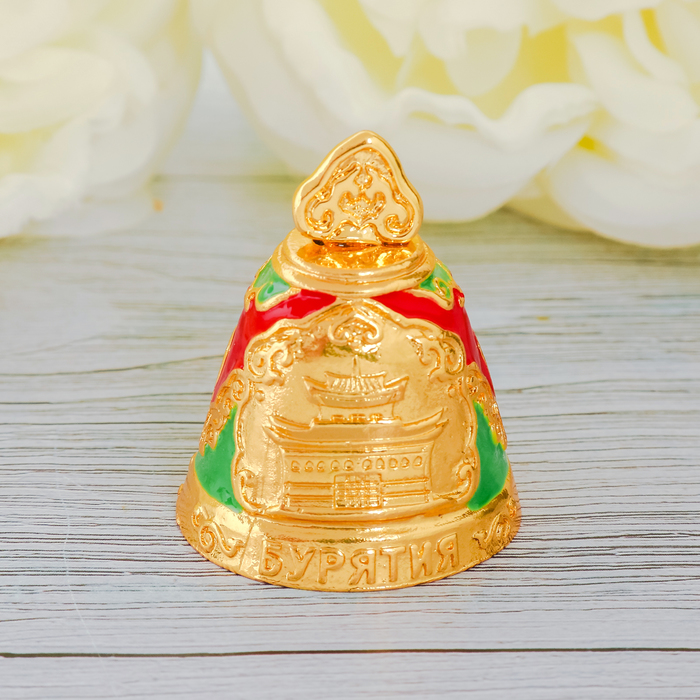 Колокольчик «Бурятия» (под золото, цветная эмаль)