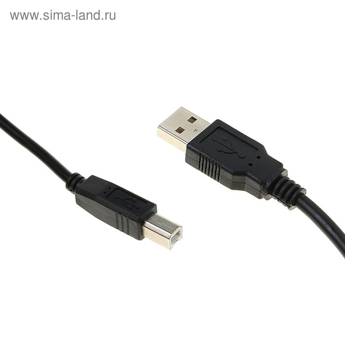 

Кабель Luazon, USB A - USB B, для подключения принтера, 1.5 м, черный