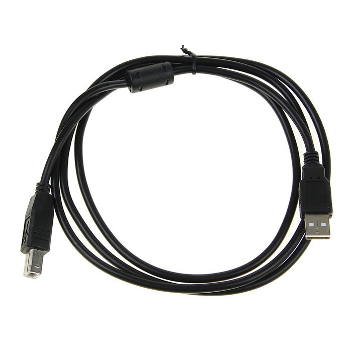 Кабель LuazON, USB A - USB B, для подключения принтера, 1.5 м, черный