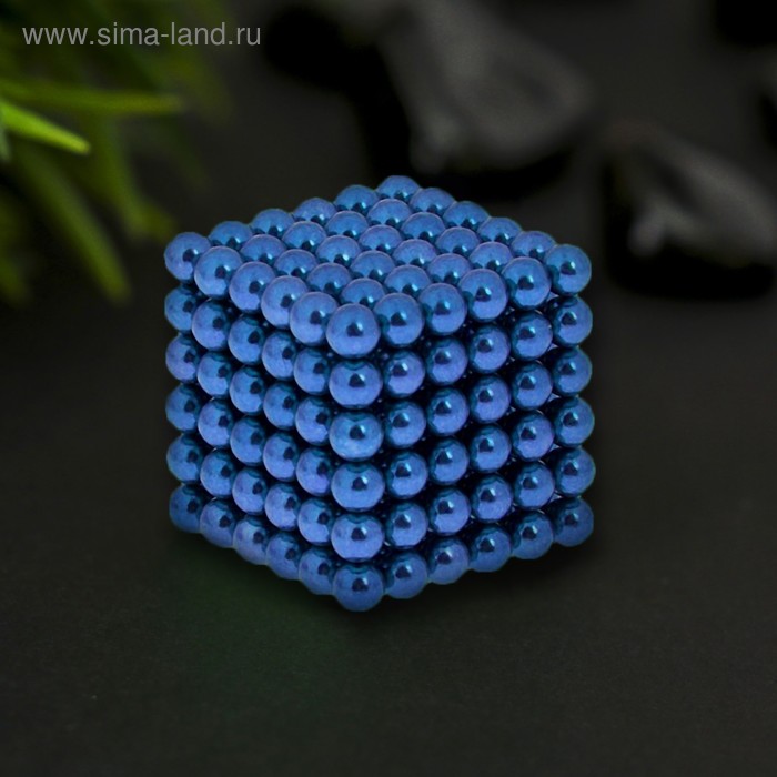 Маятники и антистрессы  Сима-Ленд Антистресс магнит Неокуб 216 шариков d=0,5 см (синий)
