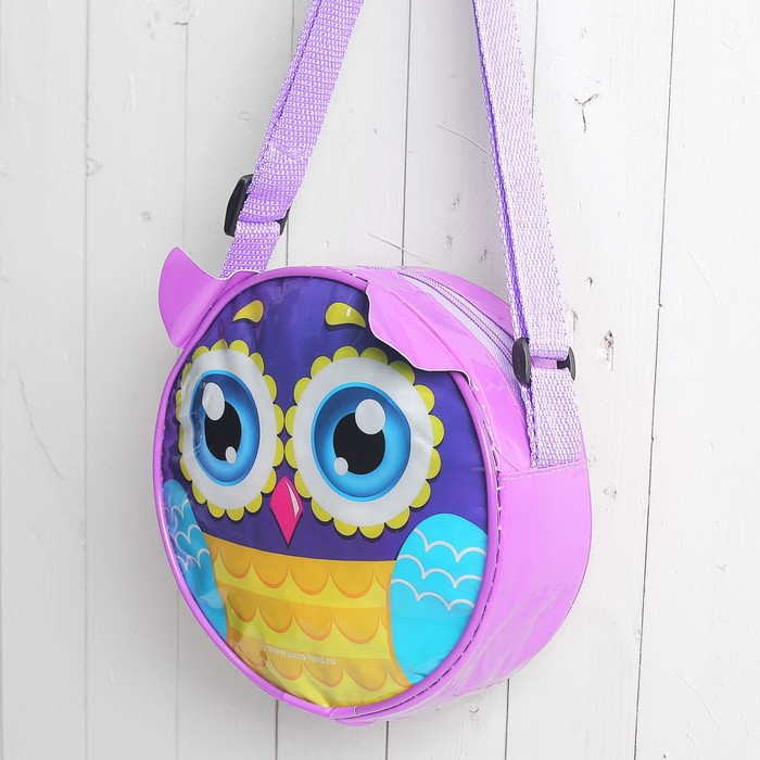 Сумочка детская "Совушка" круглая с ушками, d=15,5см