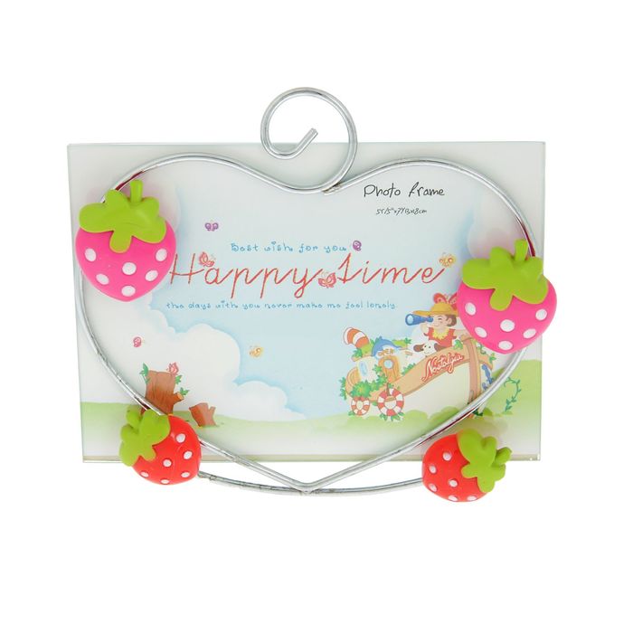 Фоторамка металл 10х15 см "Клубника" 14,5х16х4 см