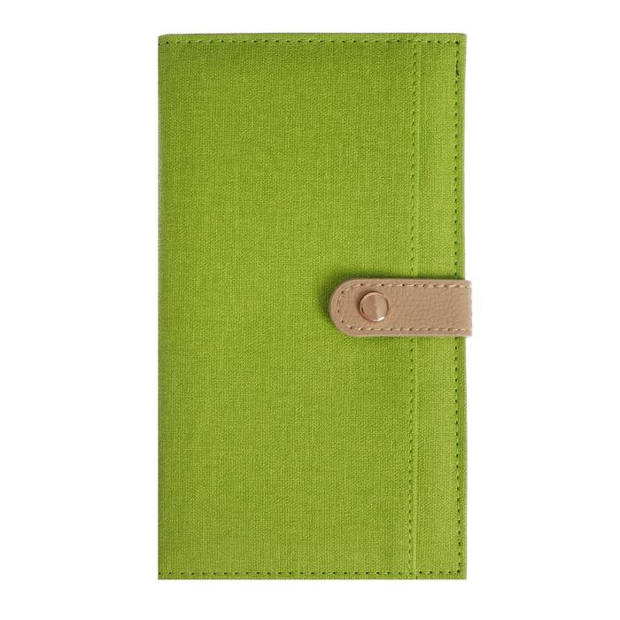 фото Органайзер формат а6, 64 листа в клетку, с хлястиком, с карманом, обложка искусственная кожа зеленая